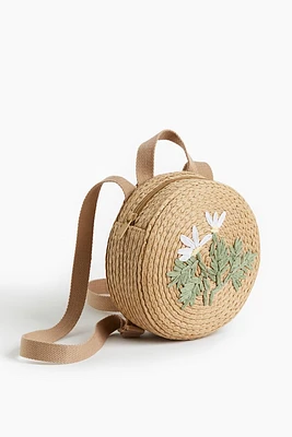 Round Paper Straw Backpack