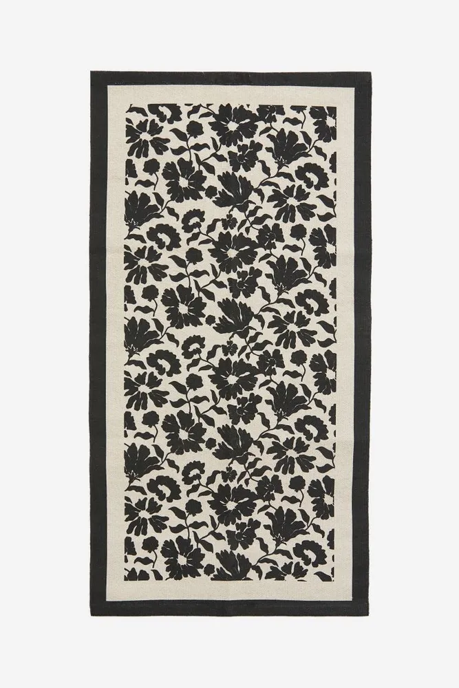 Floral Cotton Canvas Rug