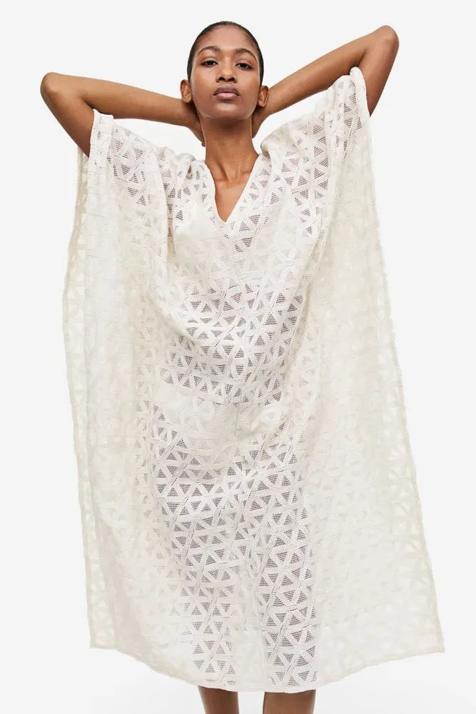 Lace-knit Kaftan Dress