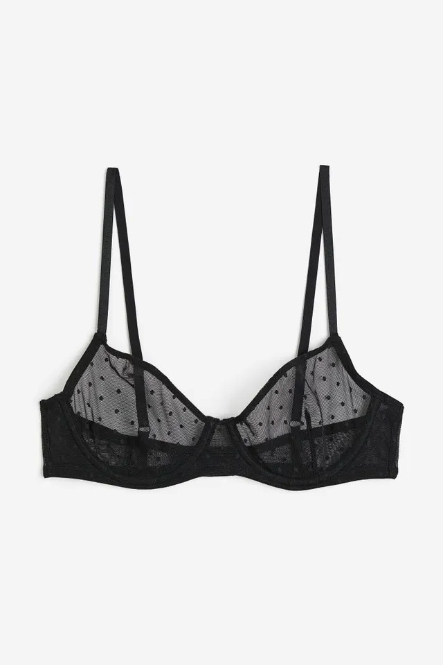 M&S Total Support Non-Wired Mesh lace bra Black sizes 36 - 42 B C D DD E  cups (36D) : : Everything Else