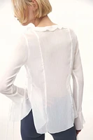 Chiffon Blouse with Flounces