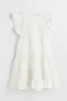 Flounced Lace-detail Dress