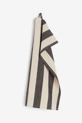 Striped Linen-blend Tea Towel