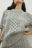 Wool-blend Cable-knit Sweater