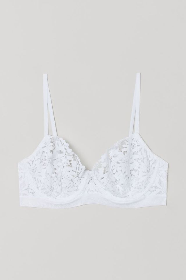 Elegant White Lace Bralette by H&M