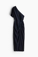 Draped One-shoulder Dress