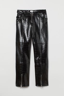 Crocodile-patterned trousers