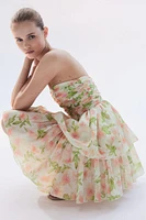 Bandeau Dress with Flared Skirt