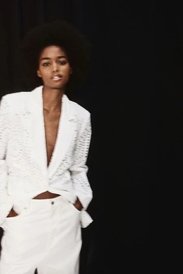 Blazer avec broderie anglaise