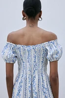 Off-the-shoulder Poplin Dress