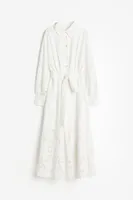 Shirt Dress with Eyelet Embroidery