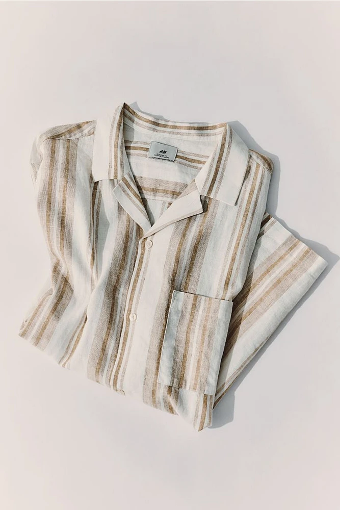 Regular Fit Linen-blend Resort Shirt