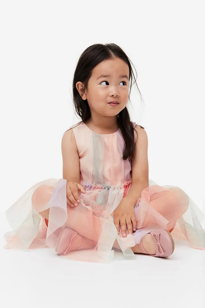 Ruffle-trimmed Tulle Dress