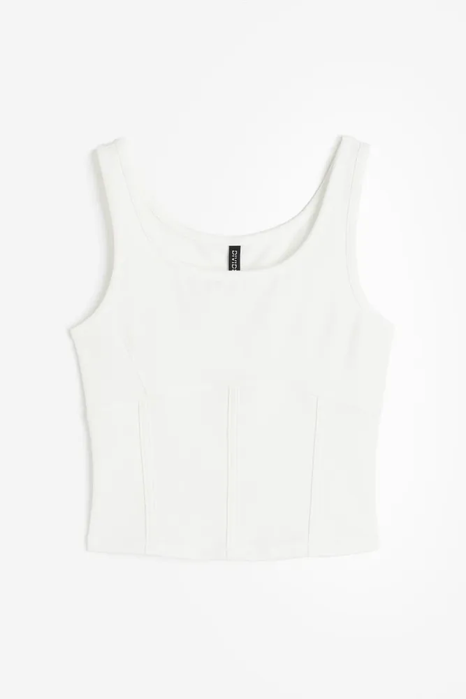 Ribbed Corset-style Tank Top