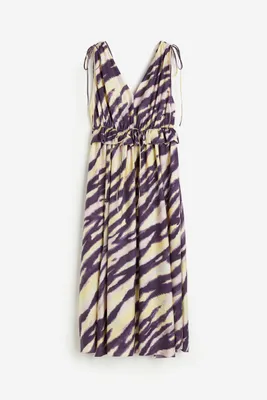 Draped Tie-detail Dress