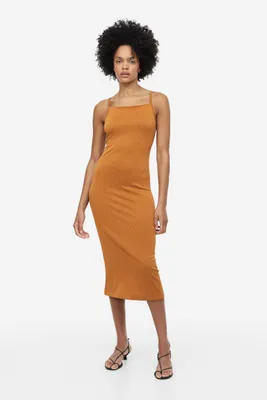 Open-backed ribbed jersey dress