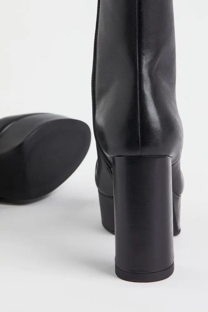 Leather Boots with Heel