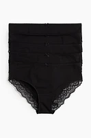 5-pack Lace-trimmed Cotton Hipster Briefs