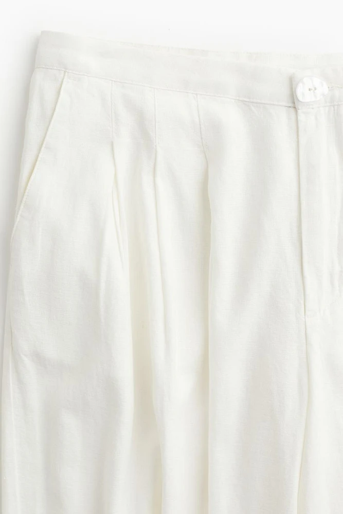 Linen-blend Dress Pants