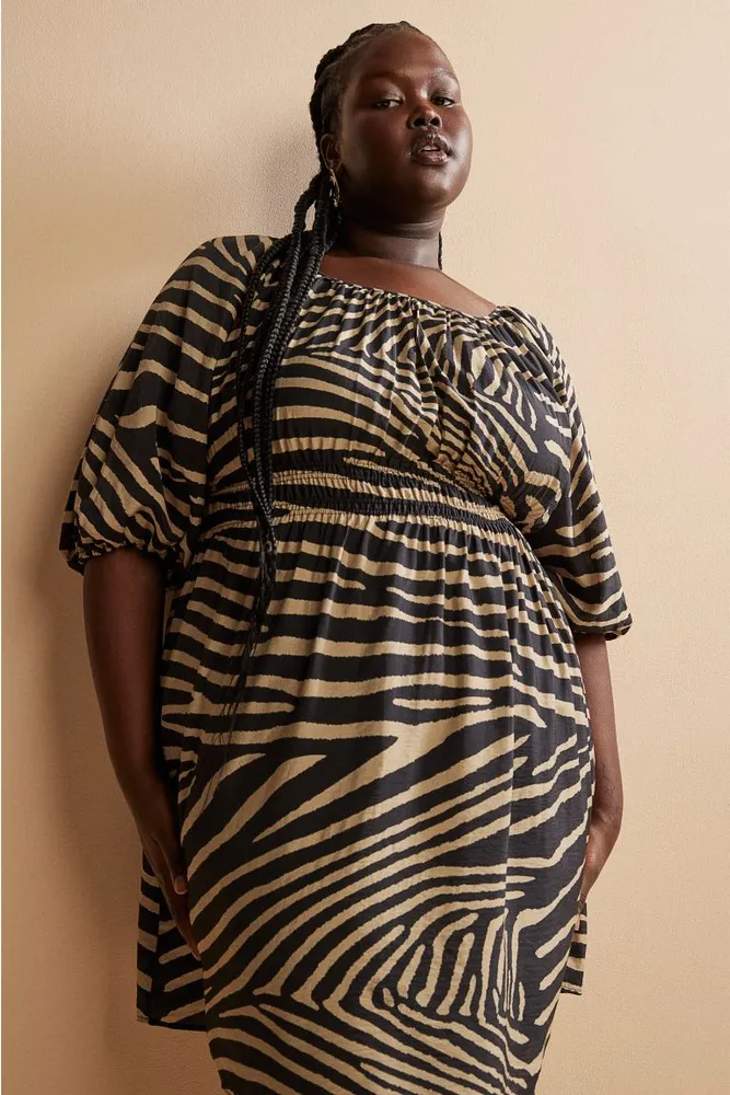 h&m balloon sleeve dress