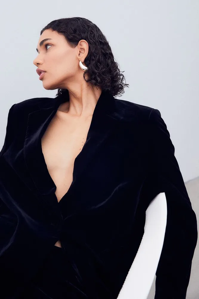 Single-breasted Velvet Jacket