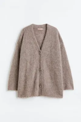 Fine-knit Wool-blend Cardigan