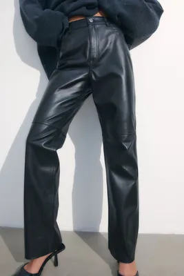 Straight Leather Pants