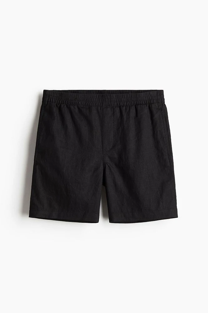 Regular Fit Linen Shorts