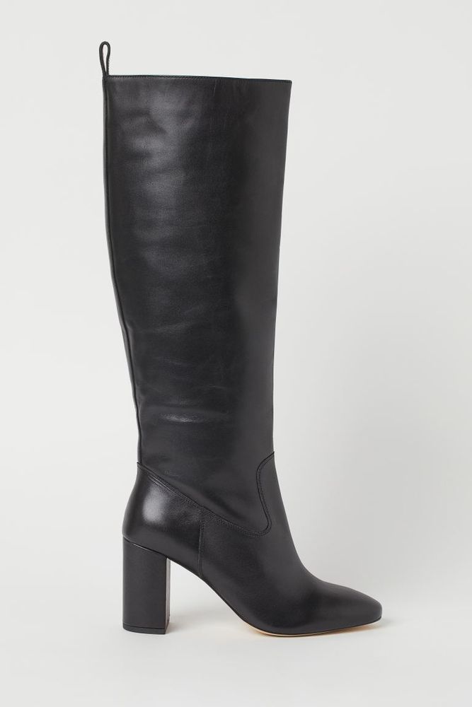 High-heeled Leather Boots