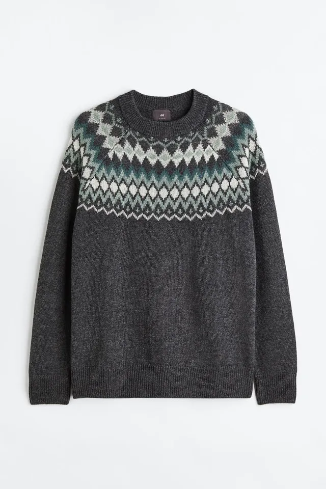 Oversized Fit Jacquard-knit Sweater