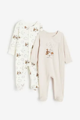 2-pack Pajama Jumpsuits with Covered Feet