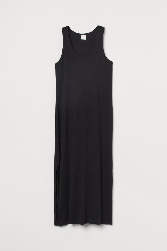 Washed-look Ribbed Maxi Dress