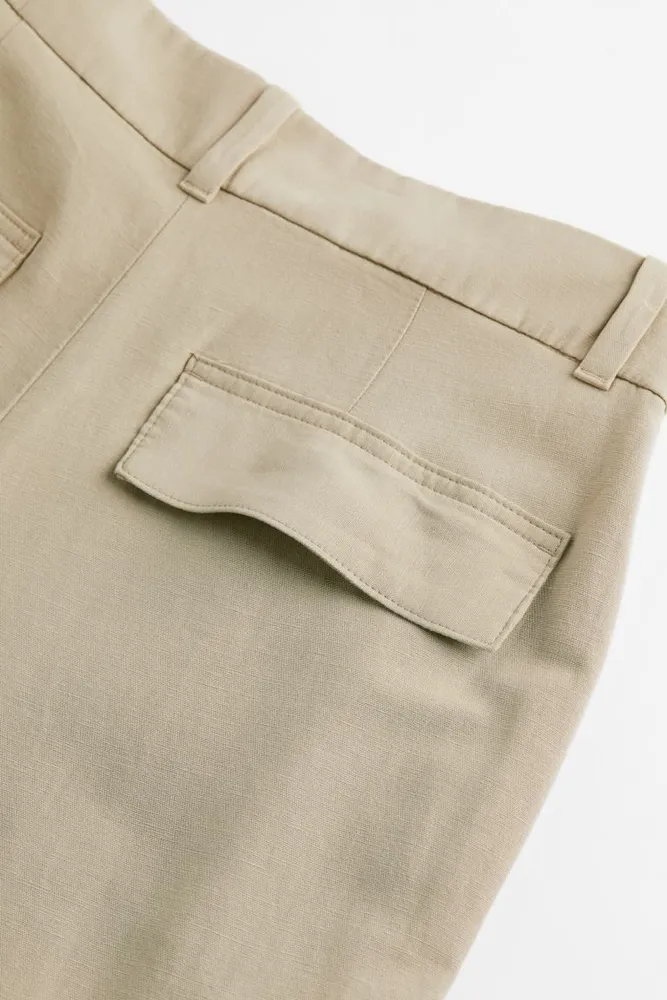 H&M Linen-blend Cargo Pants