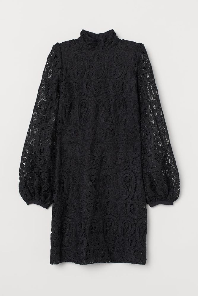 Lace Stand-up Collar Dress