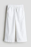 Wide-leg Linen-blend Pull-on Pants