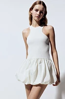 Sleeveless Bubble-hem Dress