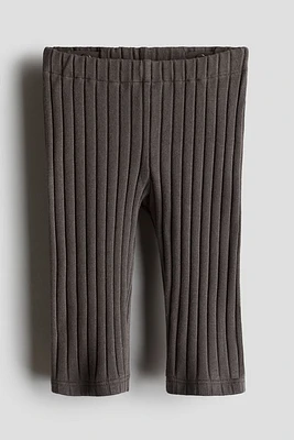 Wide-Ribbed Cotton Leggings