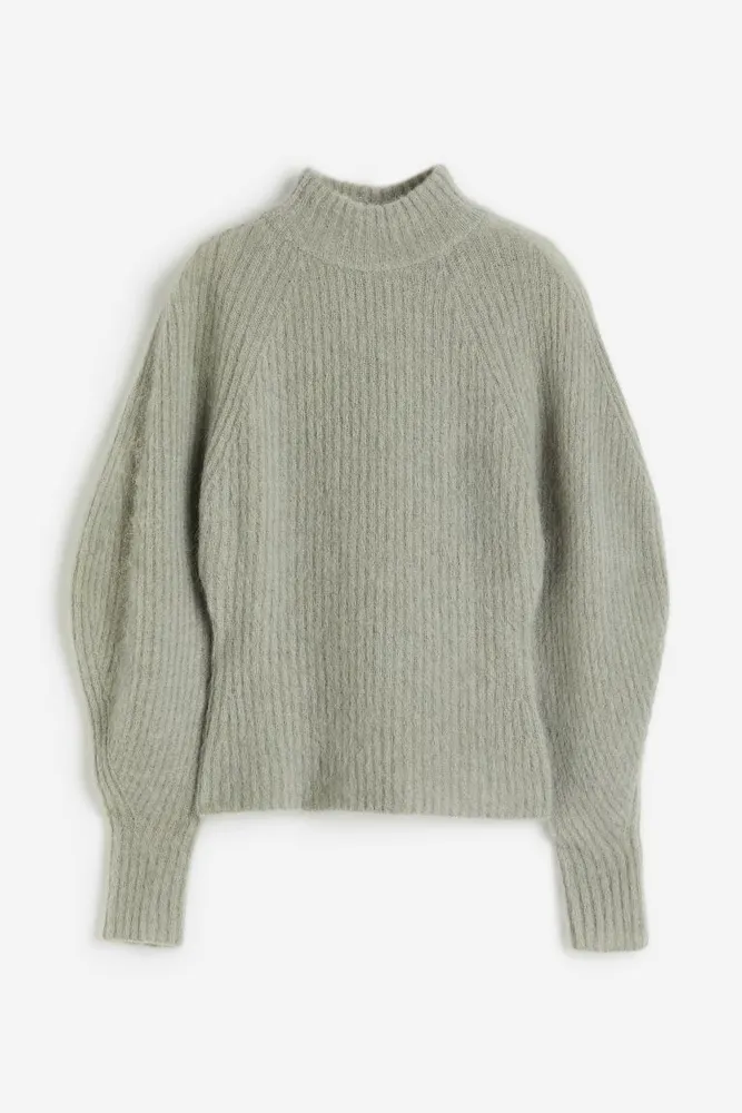 Mohair-blend Rib-knit Sweater