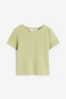 Picot-trimmed Ribbed Top