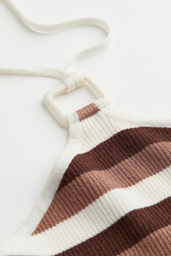 Rib-knit Halterneck Top