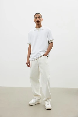 Slim Fit Half-zip Polo Shirt