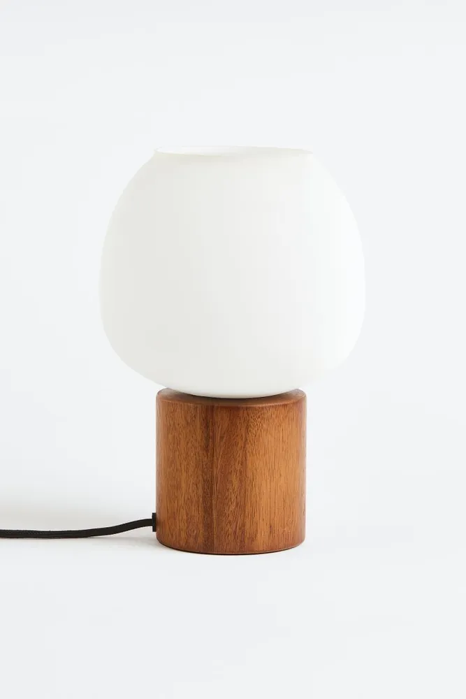 Wood and Glass Table Lamp