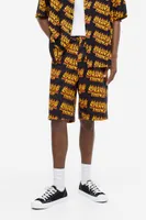 Loose Fit Printed Twill Shorts