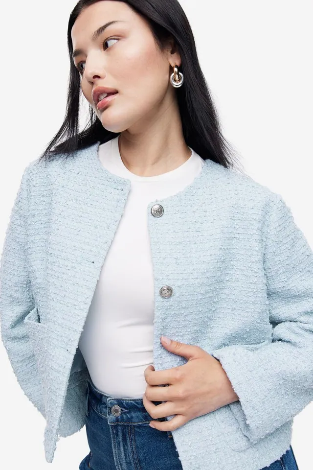 Boucle Cropped Sweater Jacket