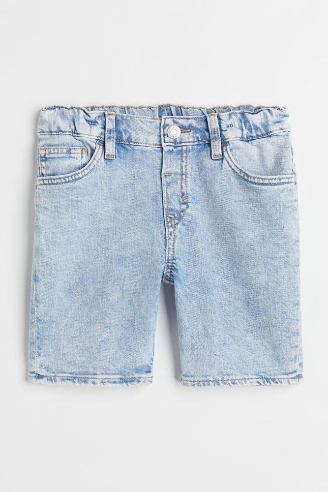 Loose Fit Denim Shorts - Denim blue - Kids