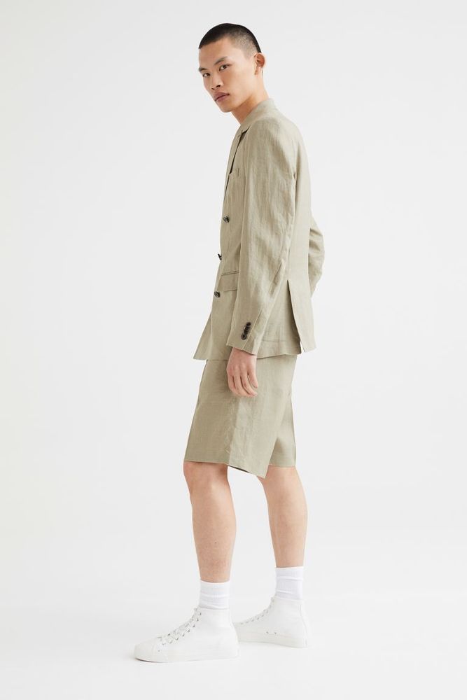 Relaxed Fit Linen Shorts