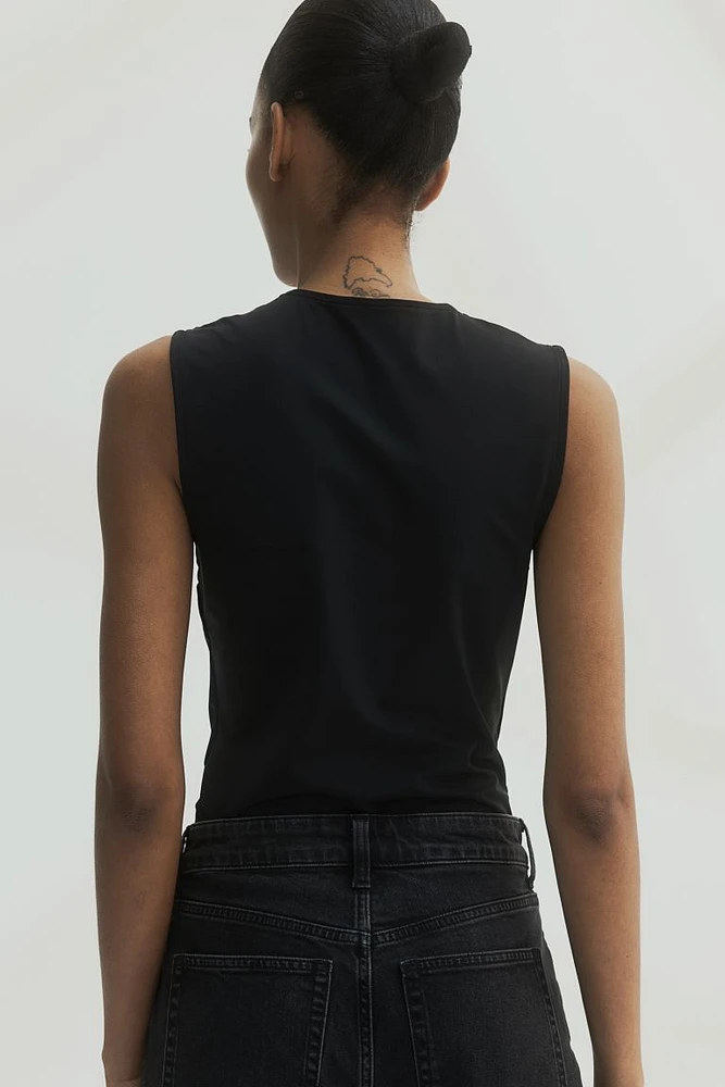 Square-neck Jersey Top