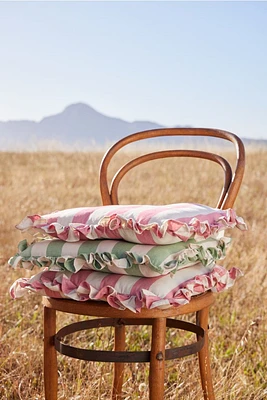 Ruffle-trimmed Cotton Seat Cushion