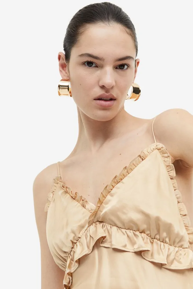 Ruffle-detail Slip Dress