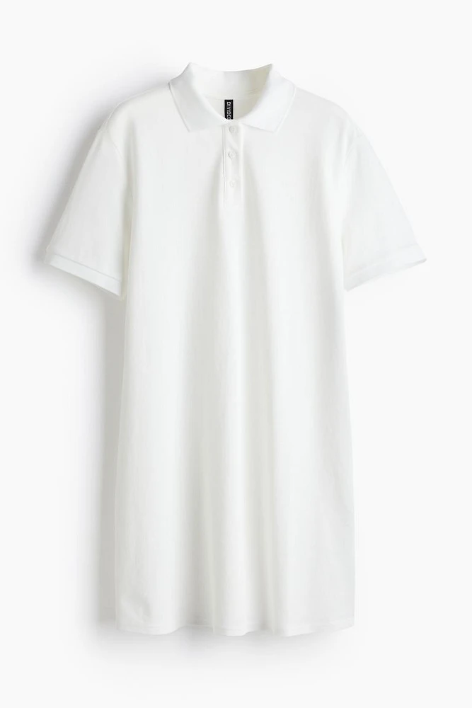 Cotton Piqué Dress with Collar